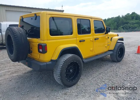 2020 Jeep Wrangler Unlimited Sahara z USA, uszkodzony, nr VIN 1C4HJXEN5LW115496